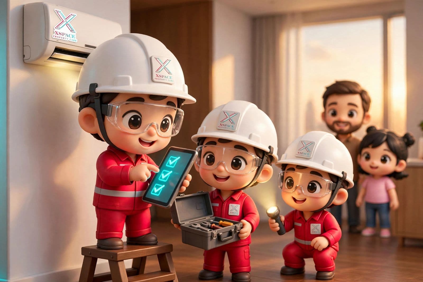 ATZ Horizon technician performing professional AC maintenance with documented procedures